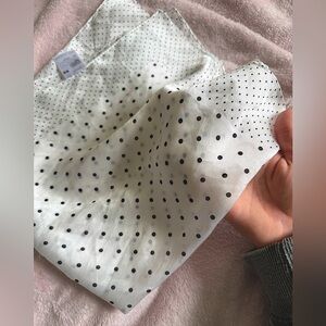 White and Black Polka Dot Square Scarf Handkerchief